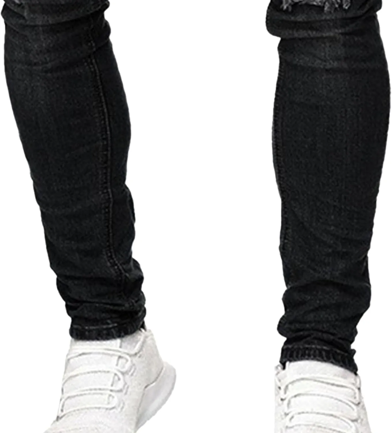 Men's Skinny Distressed Vintage Jeans Ripped Casual Outdoor Denim Pants Slim Fit Stretch Jeans Trouser