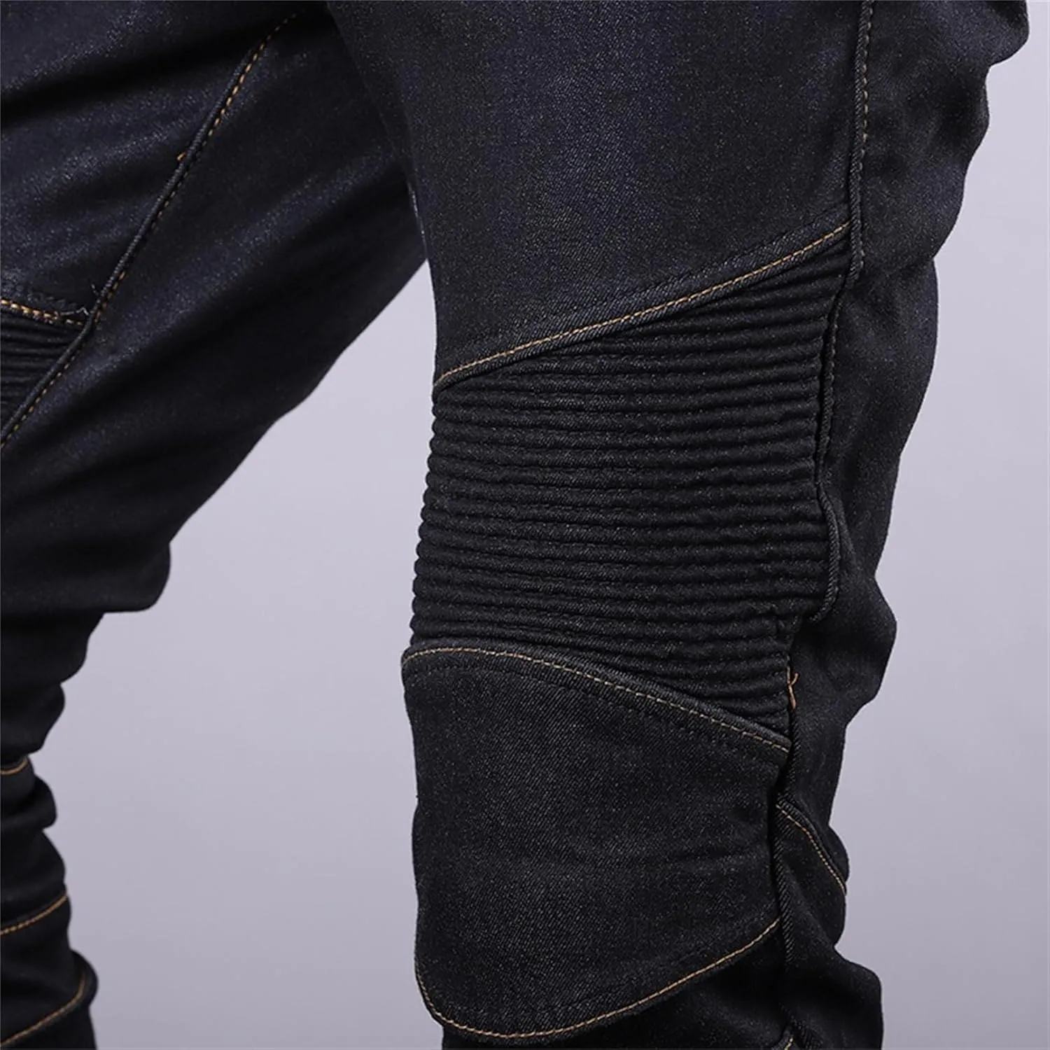 Men's Straight Leg Biker Moto Jeans Vintage Casual Workwear Denim Jeans Fashion Slim Fit Streetwear Jeans