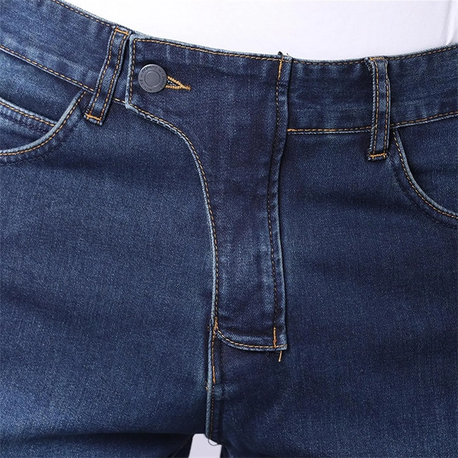 Men's Straight Leg Biker Moto Jeans Vintage Casual Workwear Denim Jeans Fashion Slim Fit Streetwear Jeans