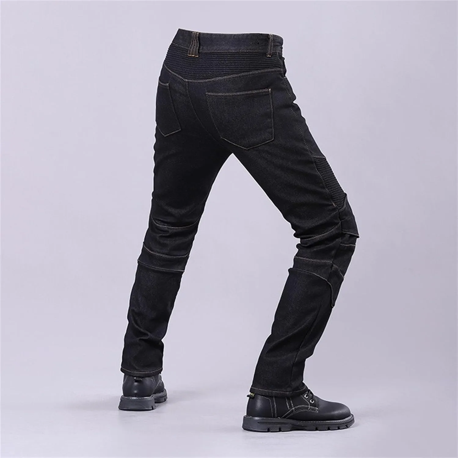 Men's Straight Leg Biker Moto Jeans Vintage Casual Workwear Denim Jeans Fashion Slim Fit Streetwear Jeans