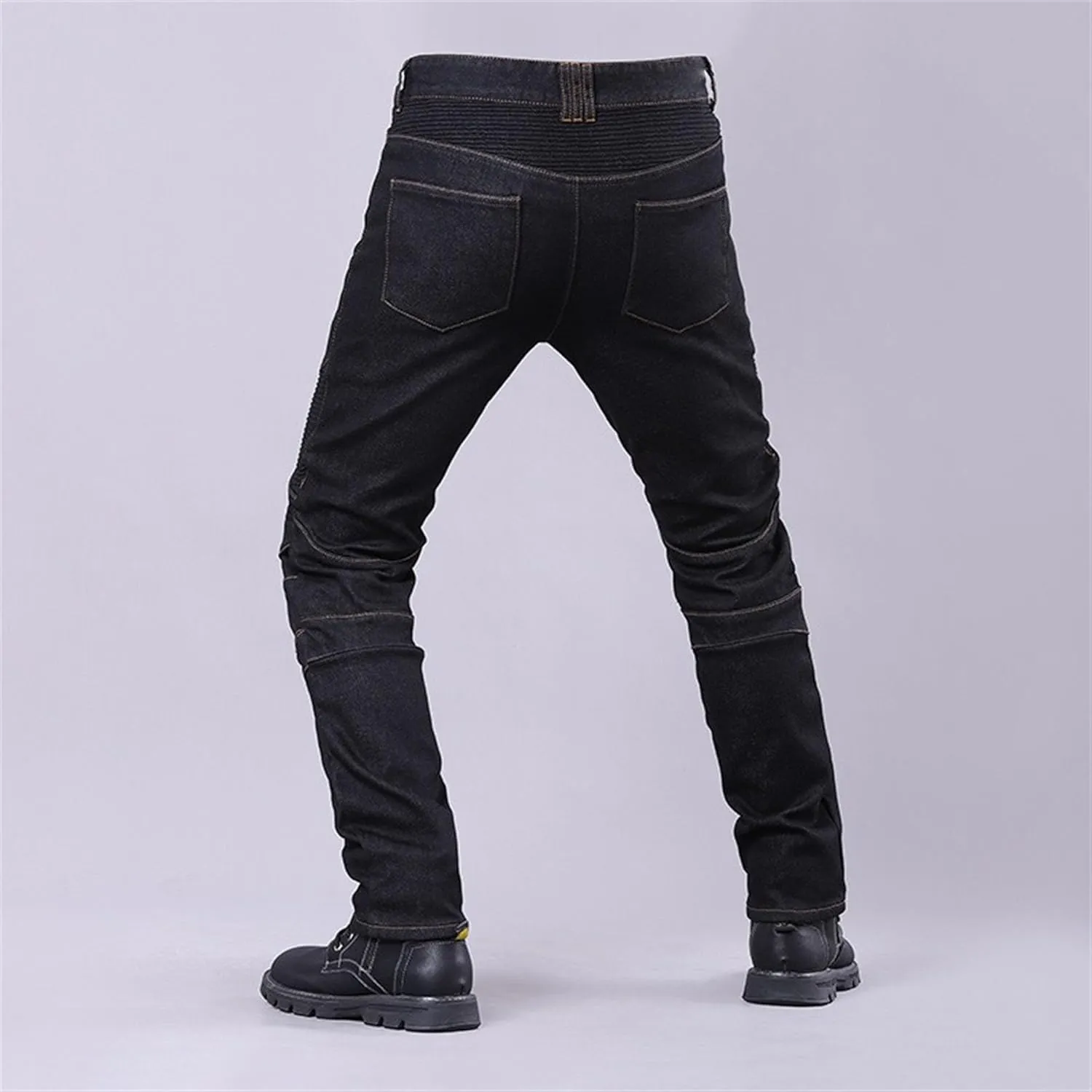Men's Straight Leg Biker Moto Jeans Vintage Casual Workwear Denim Jeans Fashion Slim Fit Streetwear Jeans