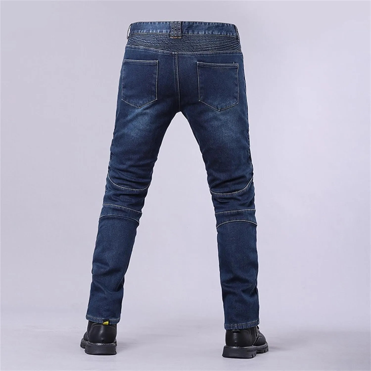 Men's Straight Leg Biker Moto Jeans Vintage Casual Workwear Denim Jeans Fashion Slim Fit Streetwear Jeans