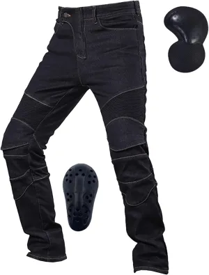Men's Straight Leg Biker Moto Jeans Vintage Casual Workwear Denim Jeans Fashion Slim Fit Streetwear Jeans
