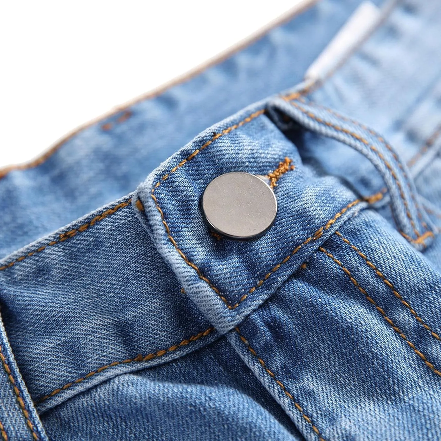 Men's Straight Leg Distressed Casual Jeans Ripped Comfort Outdoor Denim Pants Slim Fit Destroyed Jeans Trouser