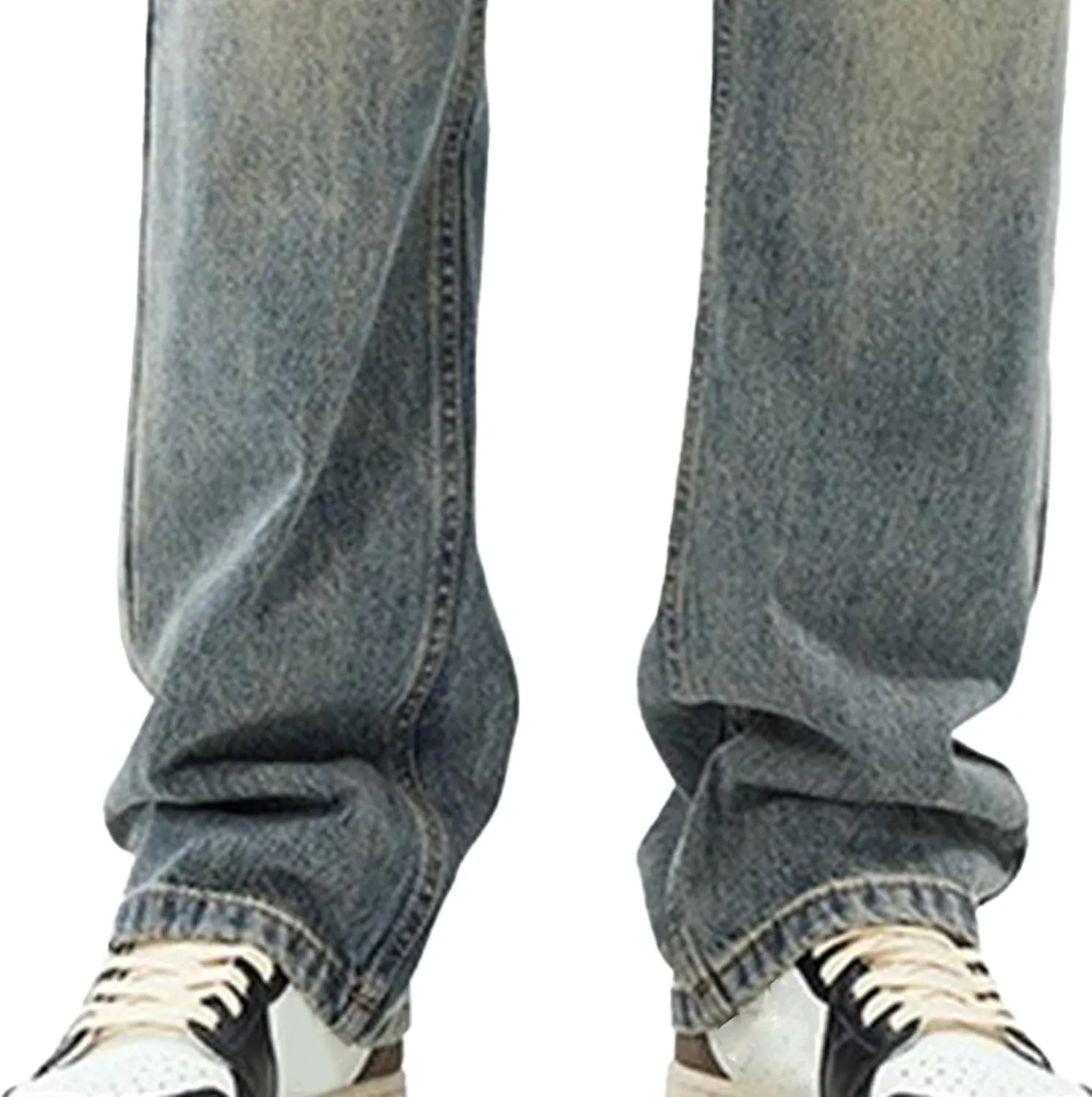 Men's Straight Leg Relaxed Fit Jeans Casual Solid Outdoor Denim Pants Comfort Classic Jeans Trouser