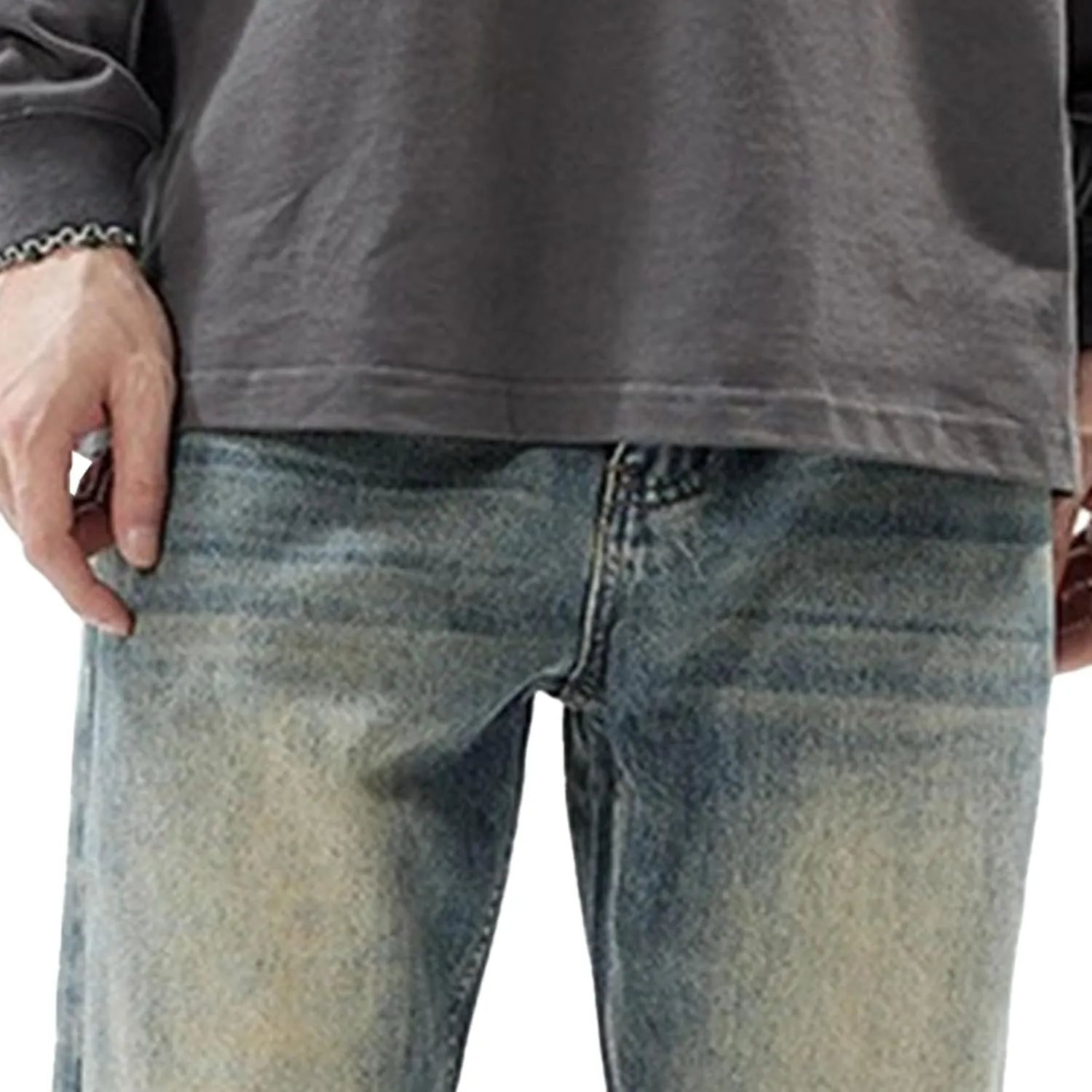 Men's Straight Leg Relaxed Fit Jeans Casual Solid Outdoor Denim Pants Comfort Classic Jeans Trouser