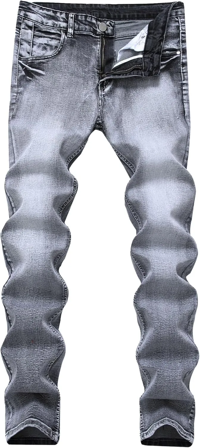 Men's Straight Wide Leg Vintage Jeans Slim Fit Stretch Outdoor Denim Pants Casual Streetwear Jeans Trouser