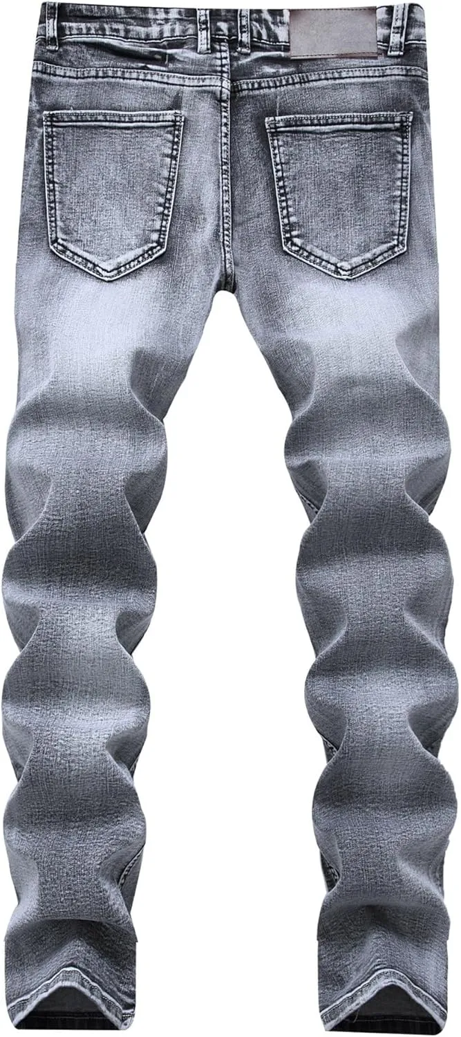 Men's Straight Wide Leg Vintage Jeans Slim Fit Stretch Outdoor Denim Pants Casual Streetwear Jeans Trouser