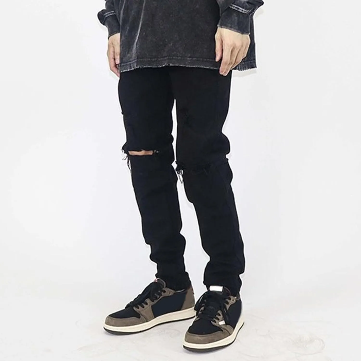Men's Stretch Straight Leg Fashion Jeans Regular Slim Fit Denim Pants Lightweight Streetwear Jeans