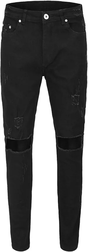 Men's Stretch Straight Leg Fashion Jeans Regular Slim Fit Denim Pants Lightweight Streetwear Jeans