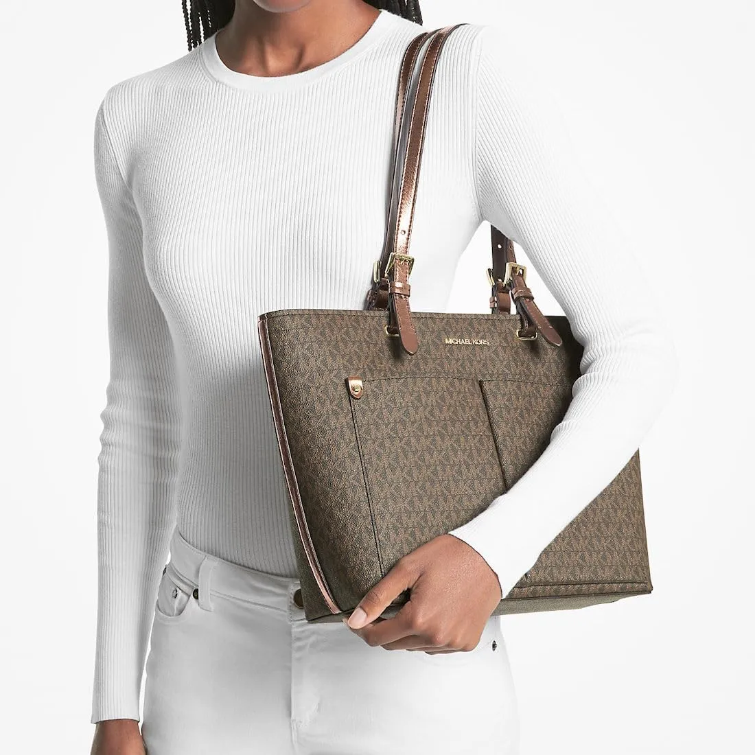 Michael Kors Jet Sest Travel Medium Double Pocket Tote