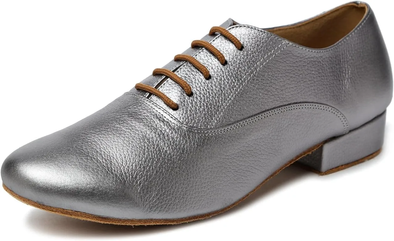 Minishion GL208 Men's Solid Leather Latin Ballroom Professional Social Dance Shoes
