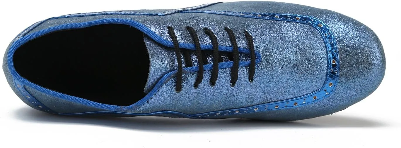 Minishion GL235 Mens Lace-up Glitter Fashion Tango Latin Ballroom Professional Dance Shoes