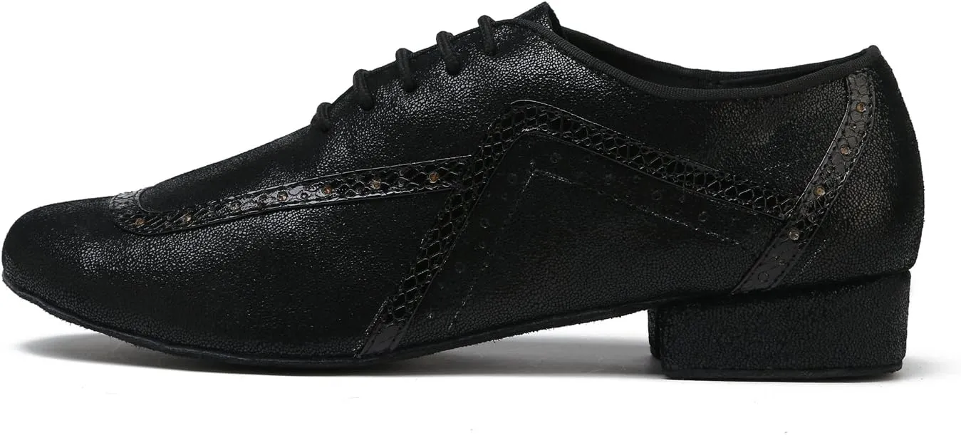 Minishion GL235 Mens Lace-up Glitter Fashion Tango Latin Ballroom Professional Dance Shoes
