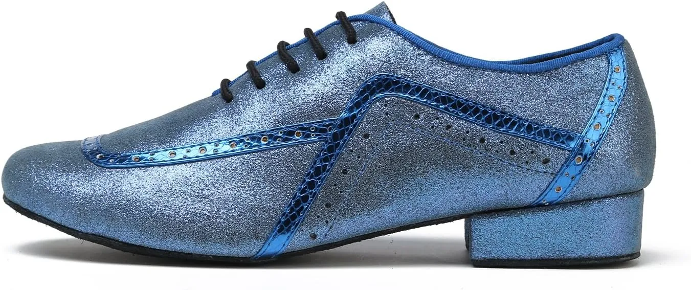 Minishion GL235 Mens Lace-up Glitter Fashion Tango Latin Ballroom Professional Dance Shoes