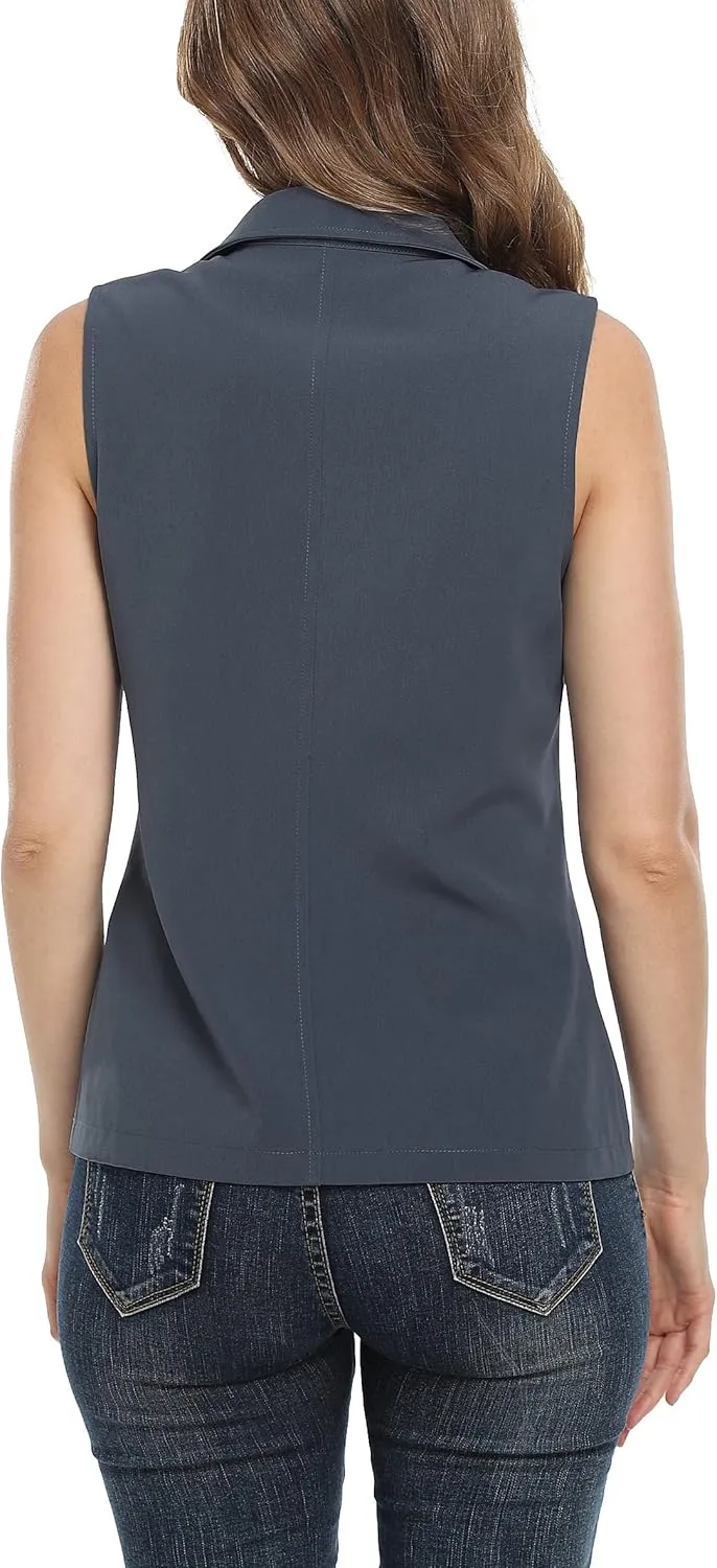 MISS MOLY Vests For Women Casual Lightweight Full-Zip Military Vest Golf Sleeveless Jacket with Pockets