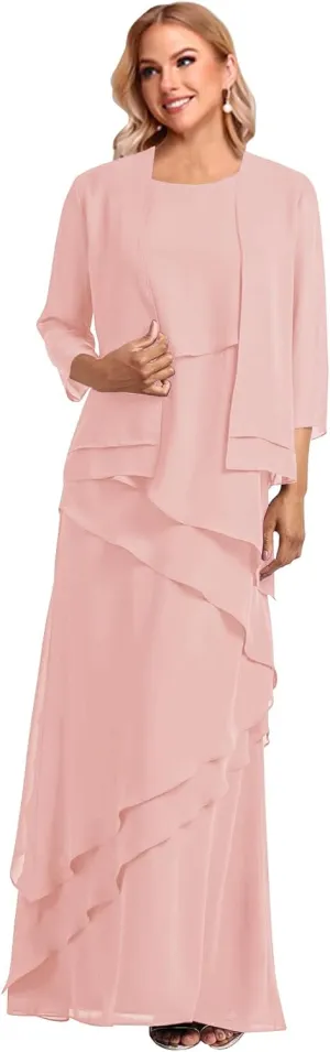 Mother of The Bride Dresses for Wedding Two Pieces Floor-Length Dresses for Women Formal WLJ100