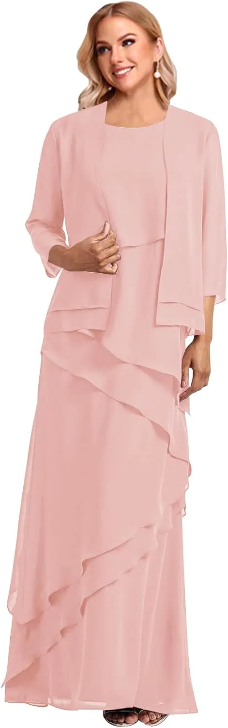 Mother of The Bride Dresses for Wedding Two Pieces Floor-Length Dresses for Women Formal WLJ100