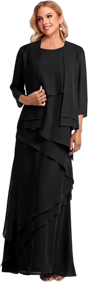 Mother of The Bride Dresses for Wedding Two Pieces Floor-Length Dresses for Women Formal WLJ100