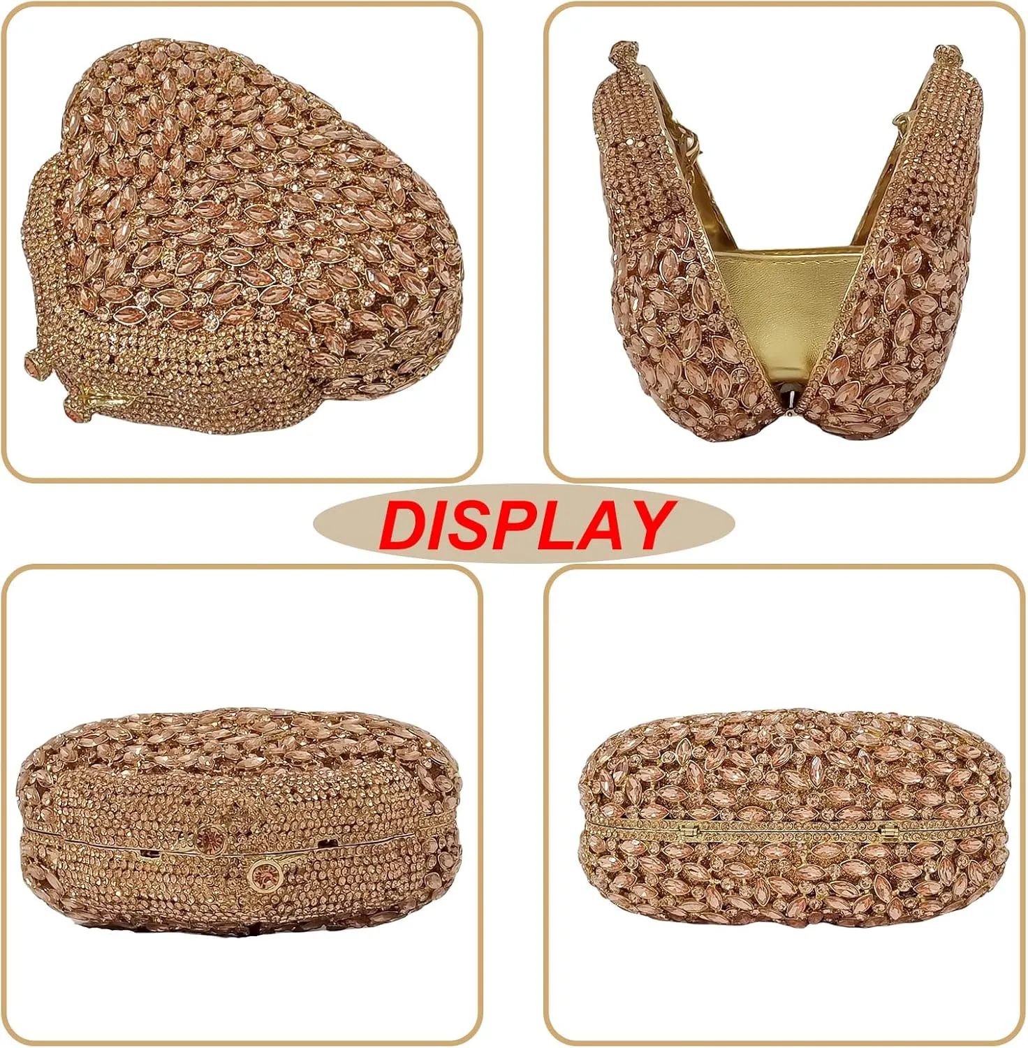 Novelty Crystal Clutch Coin Wallet Women Rhinestone Purse Sparkling Evening Bags for Wedding Party Prom Handbag(full diamond)
