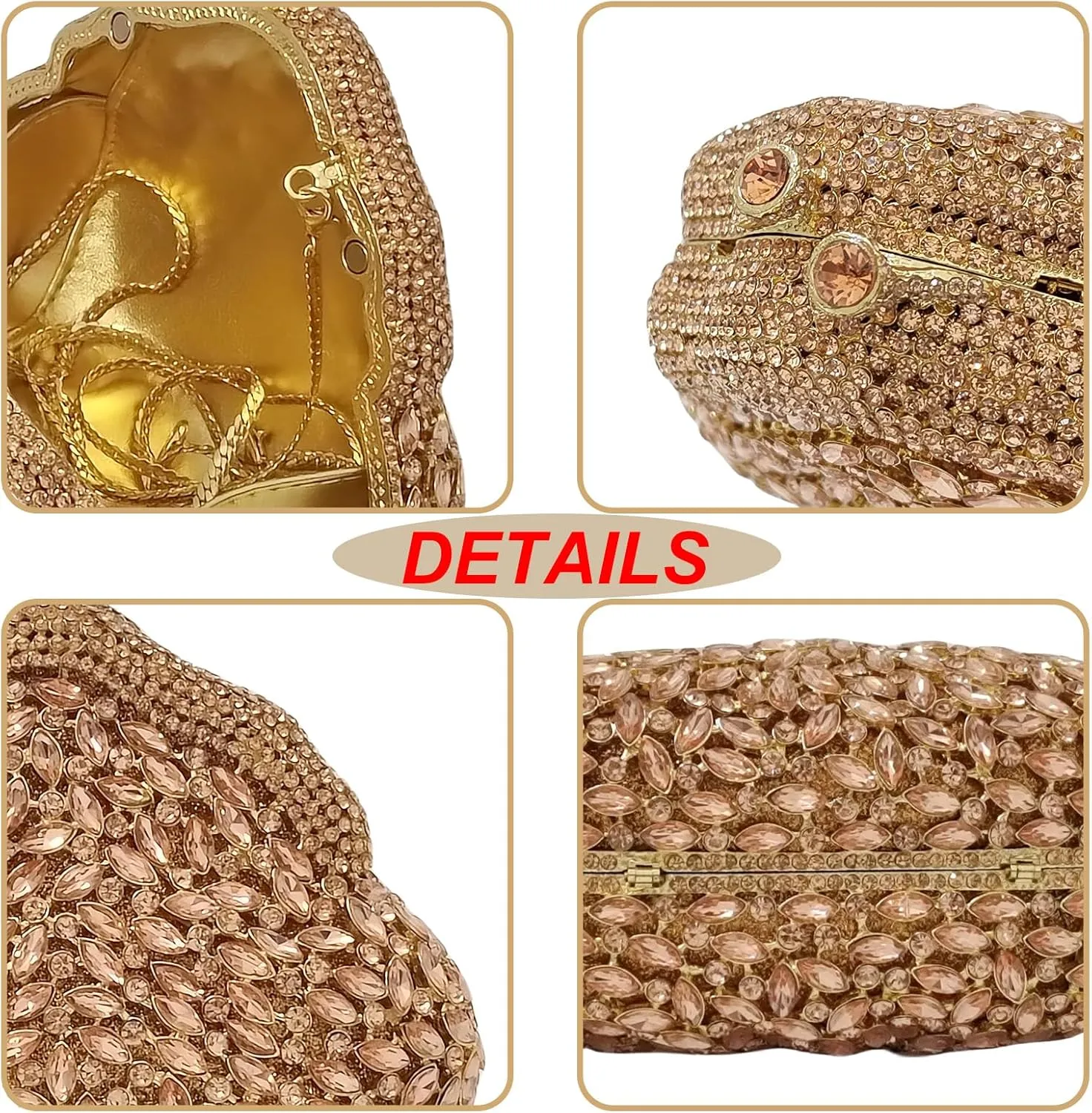 Novelty Crystal Clutch Coin Wallet Women Rhinestone Purse Sparkling Evening Bags for Wedding Party Prom Handbag(full diamond)