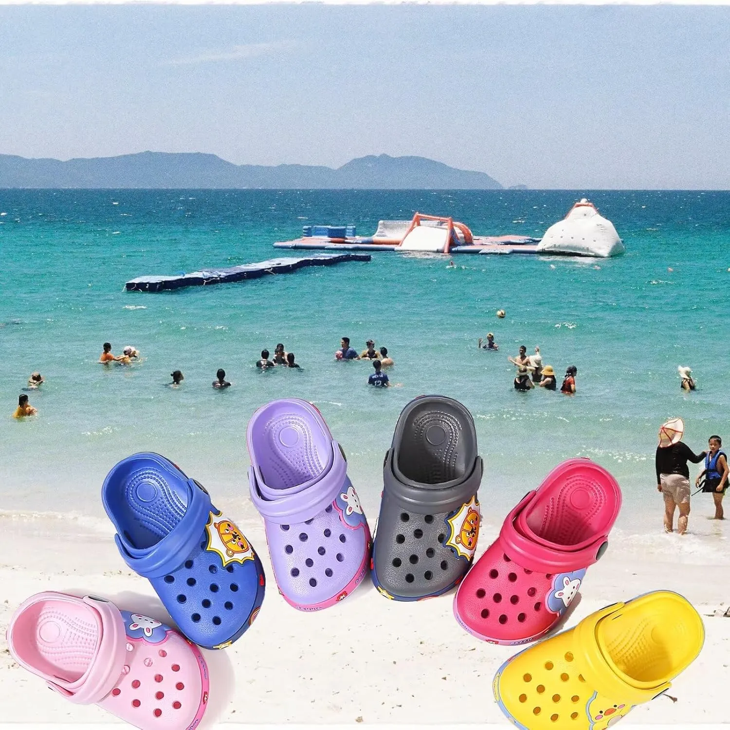 OHSNMAKSL Toddler Clog Slippers Garden Sandals Slip On Water Shoes Sneakers Cartoon Slides for Boys and Girls Children Beach Pool Shower