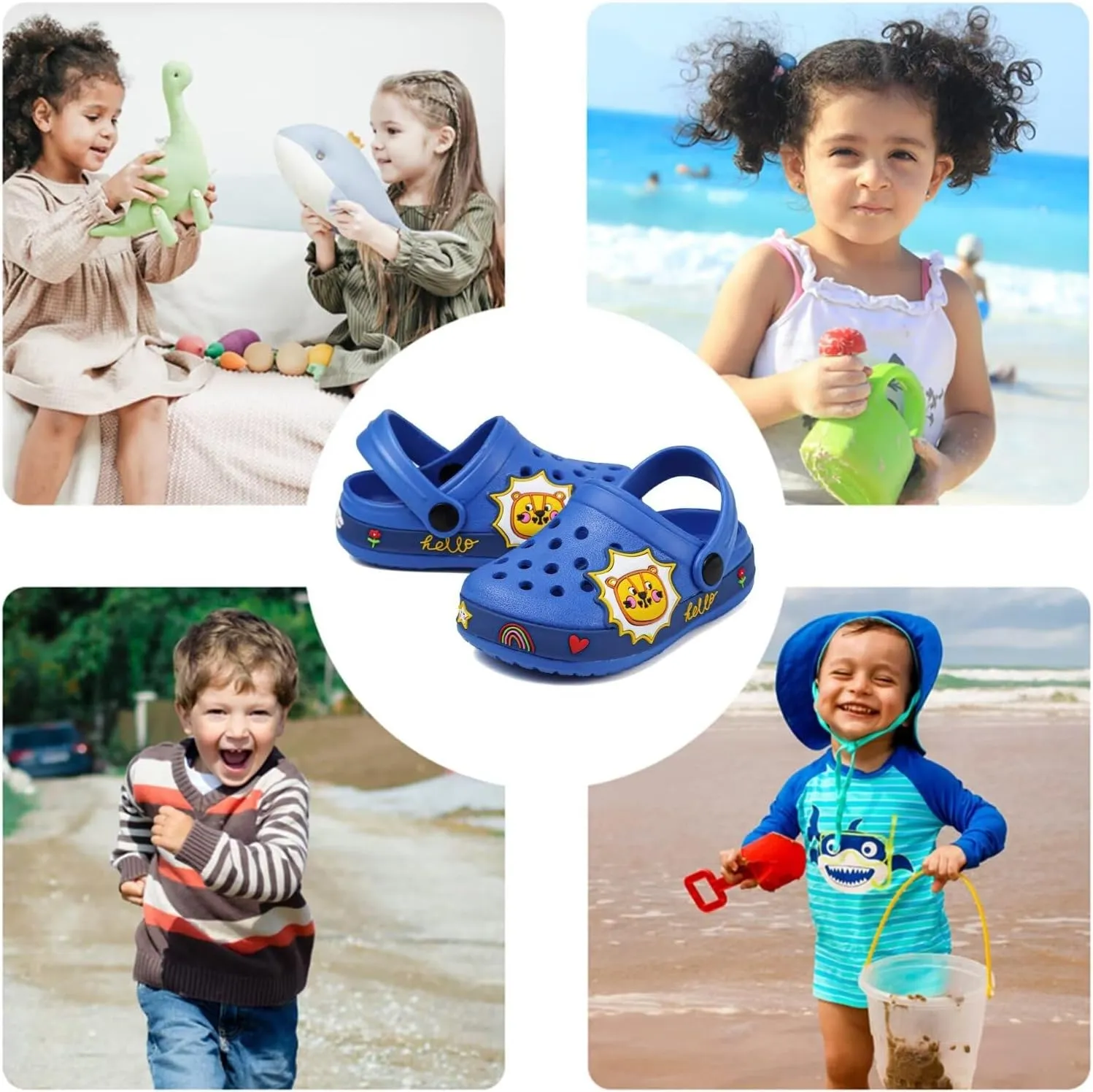 OHSNMAKSL Toddler Clog Slippers Garden Sandals Slip On Water Shoes Sneakers Cartoon Slides for Boys and Girls Children Beach Pool Shower