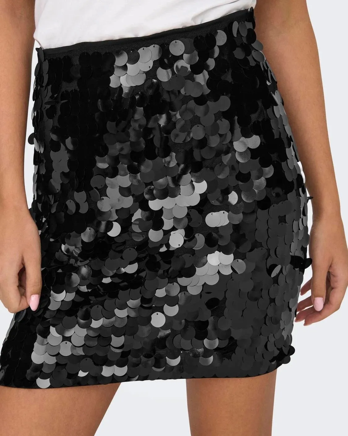 ONLY - Black Sequin Mini Skirt