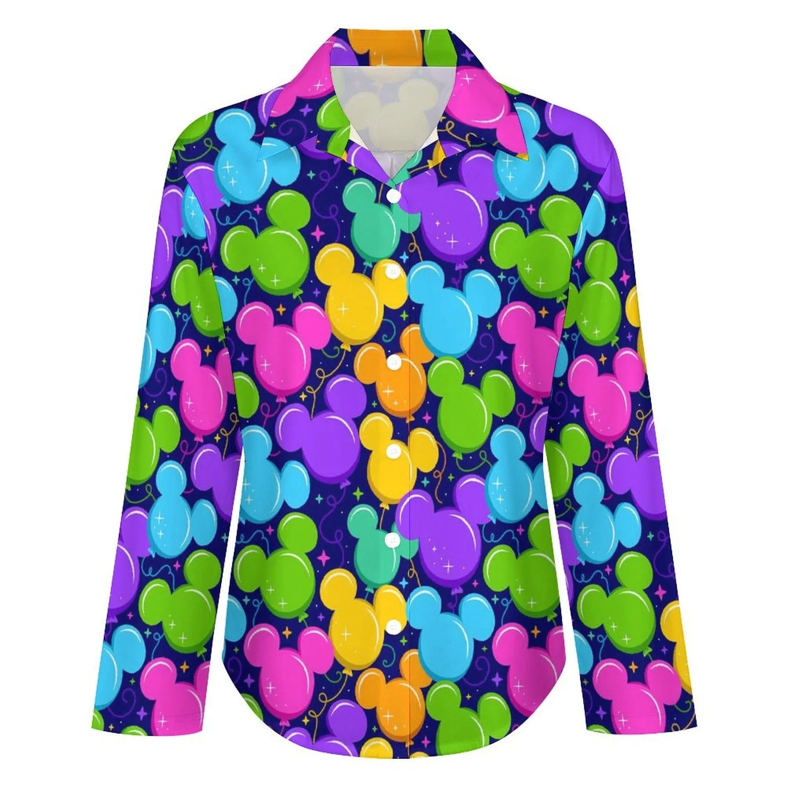 Park Balloons Long Sleeve Button Up Blouse