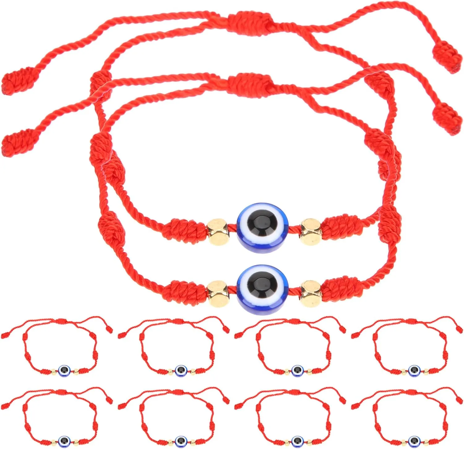 PartyKindom 10pcs Eye String Bracelets Handmade Thread Jewelry for Women's Men's Fashi
