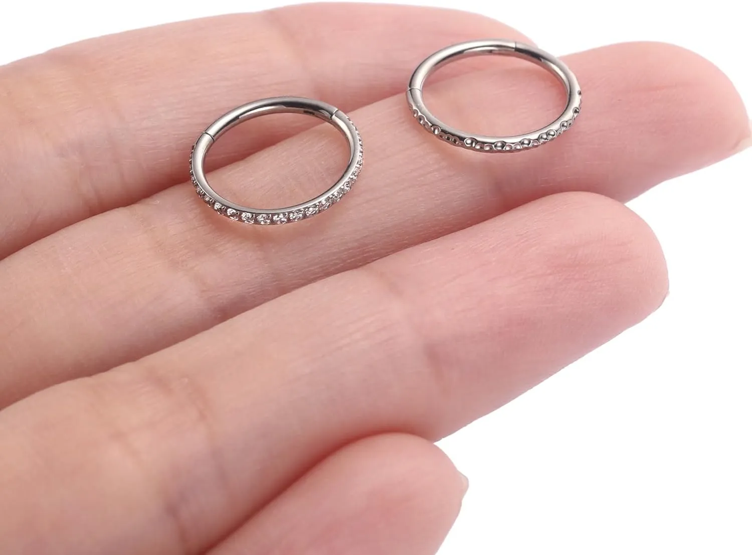 PEAKLINK 16G Nose Hoop Rings Conch Piercing Jewelry 1 Pair Cartilage Helix Earrings Septum Jewelry Hinged Segment Ring Lip Ring Surgical Steel Daith Rook Tragus Lobe Conch Hoop Earrings 8mm 10mm