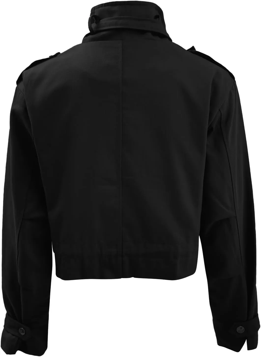 PeQAQ Women's Military Cropped Jackets Trendy Cropped Cargo Coats Button Down Lightweight Utility Anorak Coat with Pockets
