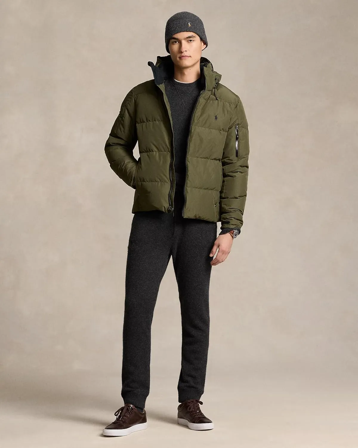 POLO RALPH LAUREN Mens Water-Repellent Down Hooded Jacket