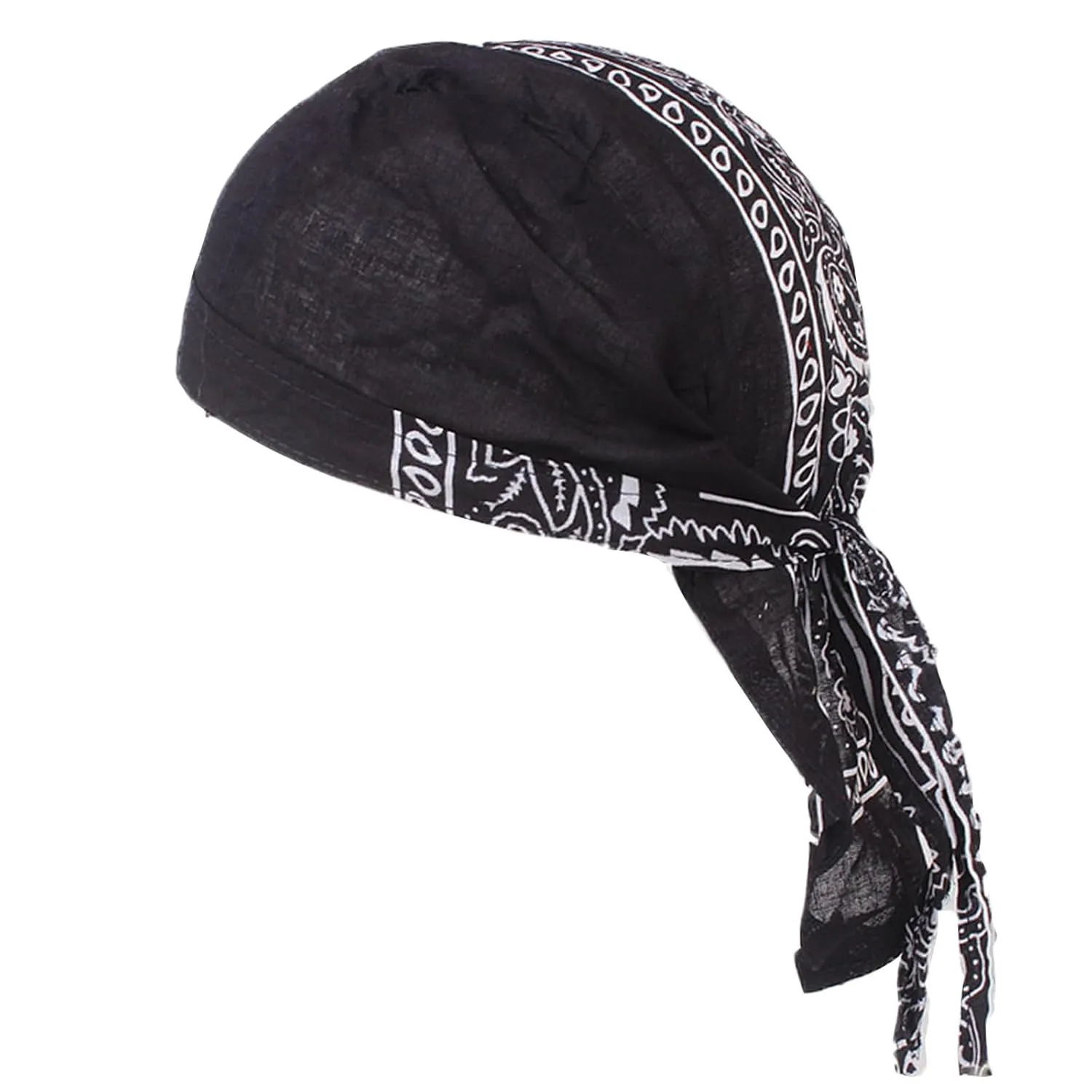 Pre Tied Wide Head Scarf for Women Long Turban Head Wraps Headbands Cancer Chemo Bandana Headscarf Hat Cap (Black White Purple Blue, One Size)