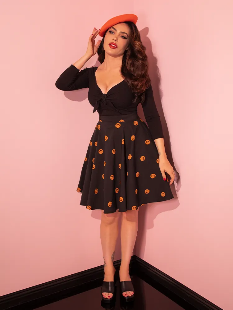Pumpkin King Maneater Skater Skirt in Black - Vixen by Micheline Pitt