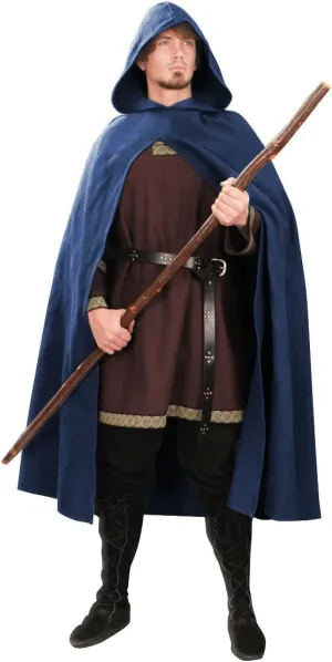 Renaissance Hooded Cape Cloak with Hood, Medieval Halloween Costume