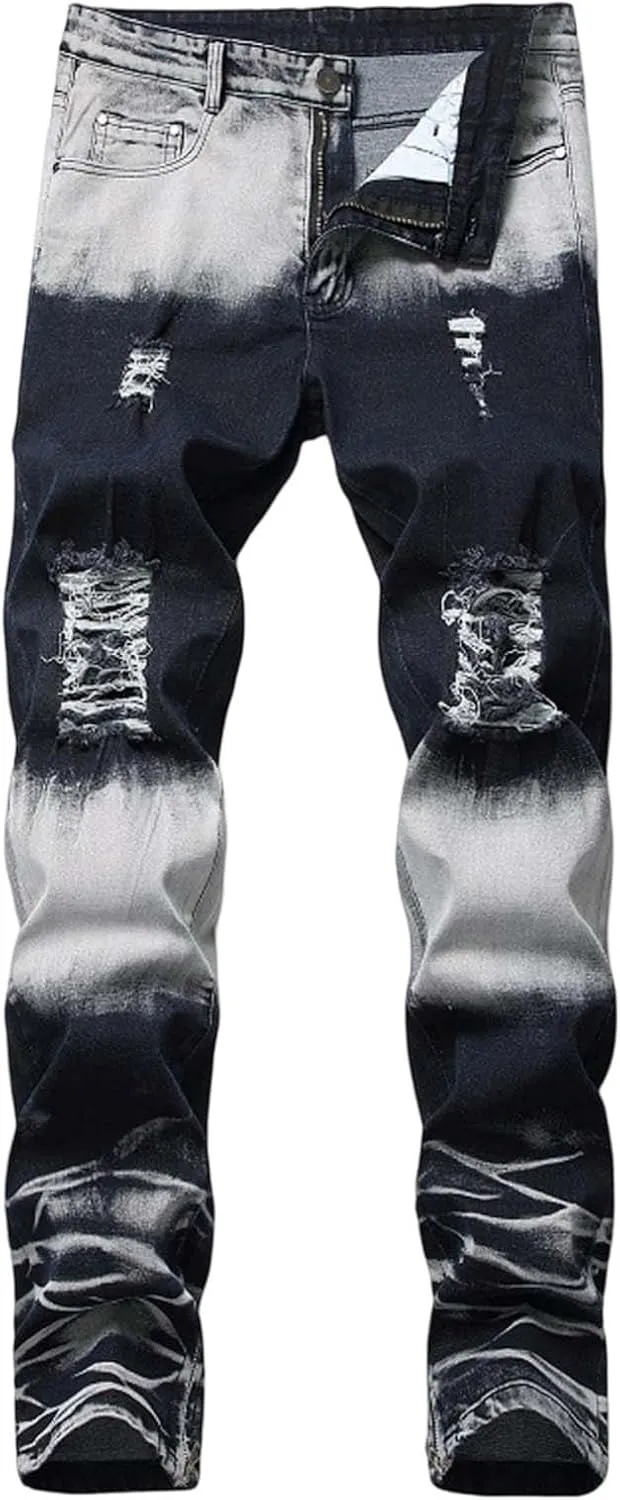 Ripped Jeans Men Baggy Jeans Y2k Hip Hop Denim Pants Vintage Jeans Loose Fit Cargo Jeans Streetwear