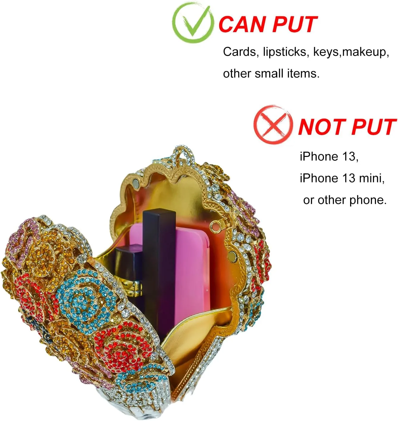 Rose Bouquet Shaped Crystal Clutch Flower Evening Bag Women Formal Bridal Party Floral Rhinestone Handbag Purse