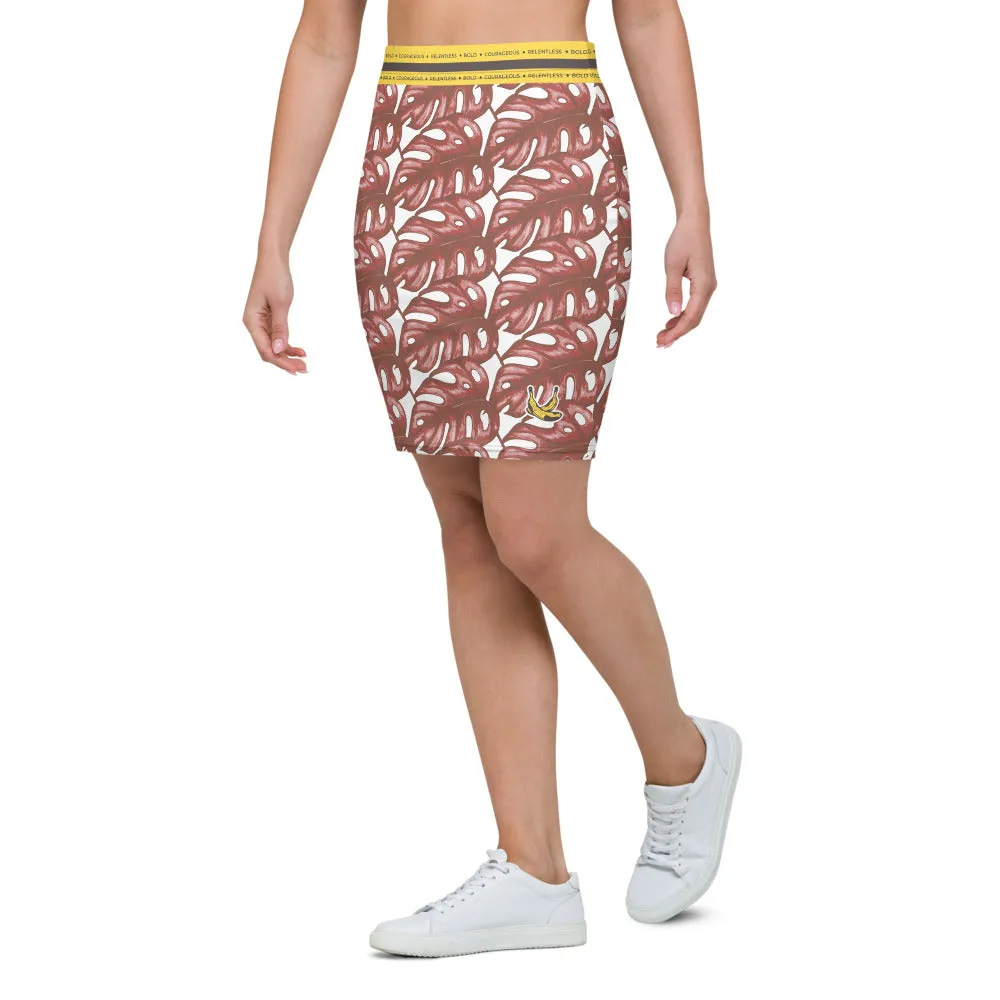Rotten Banana Clothing Pencil Skirt Coral