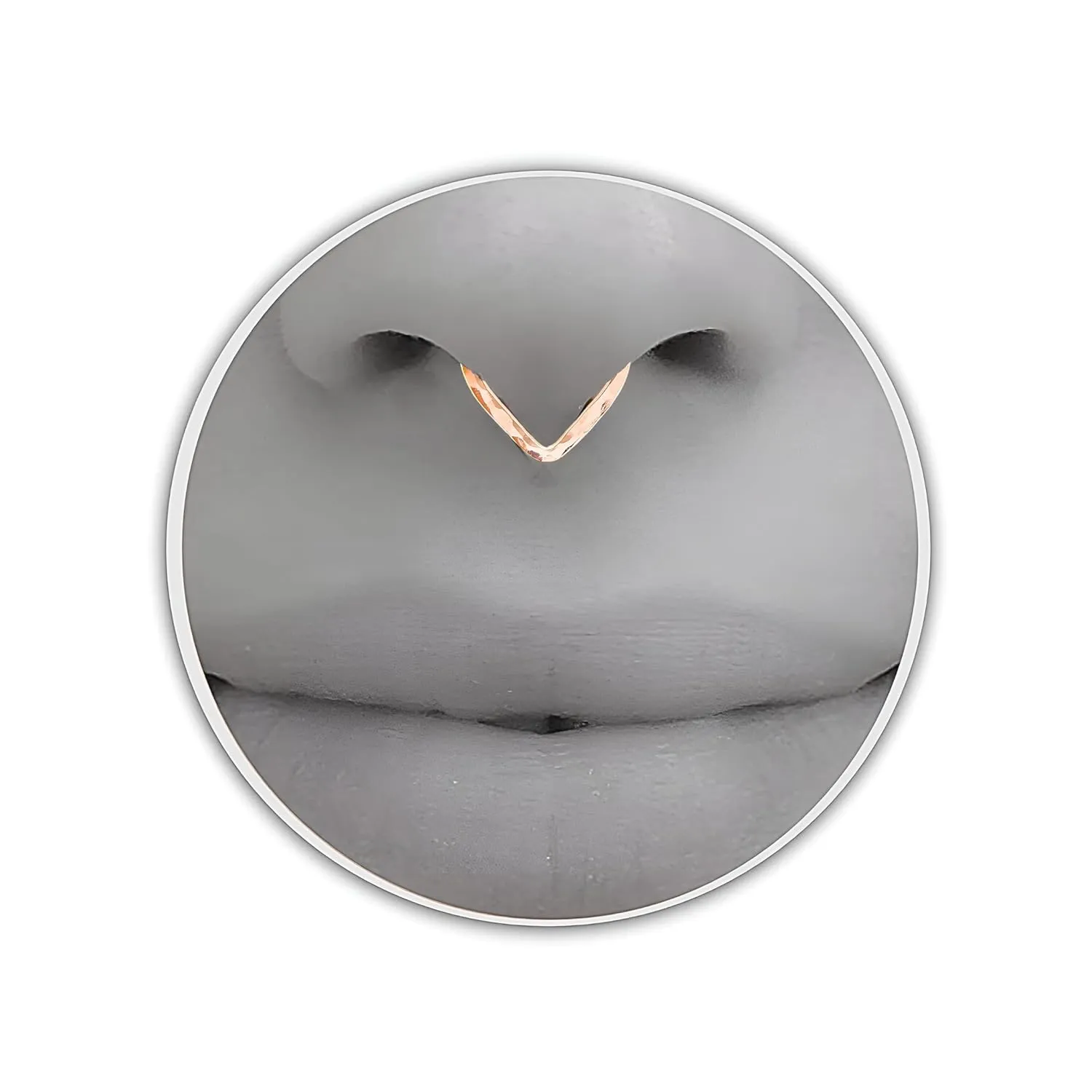 Septum Ring Rose Gold Filled Triangle Drop Shaped Hammered Piercing Nose Hoop 18 gauge Custom Size (8)