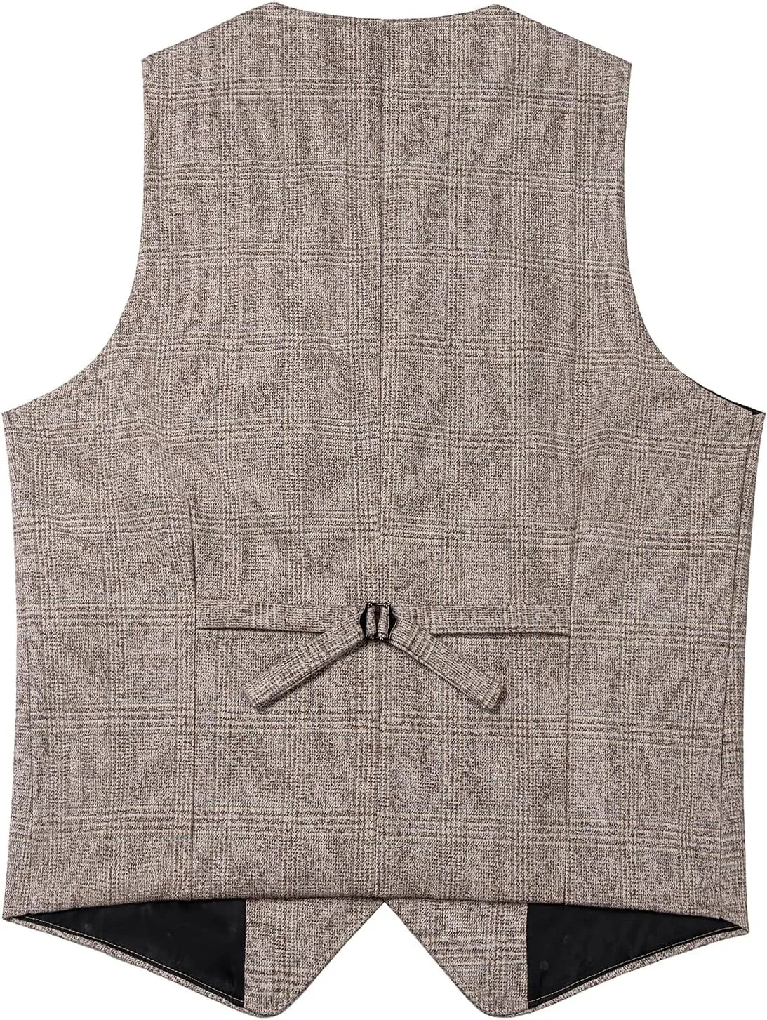 SevenBoy Mens Vintage Suit Vest Plaid Tweed Regular Fit Waistcoat Polka Dot