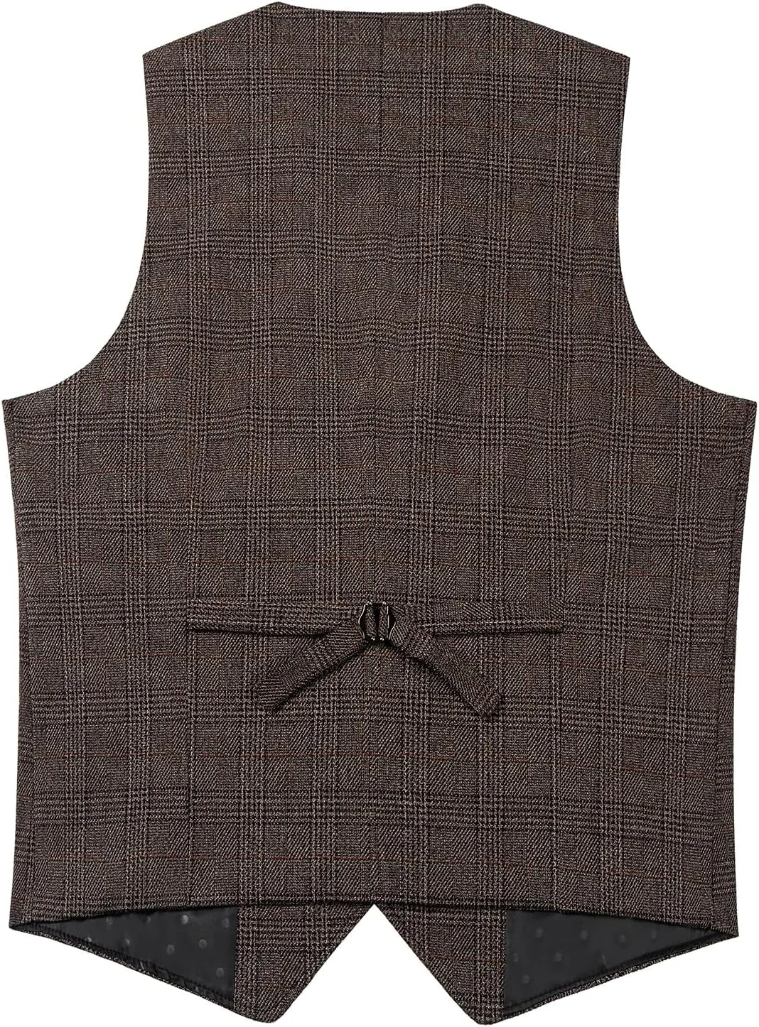 SevenBoy Mens Vintage Suit Vest Plaid Tweed Regular Fit Waistcoat Polka Dot