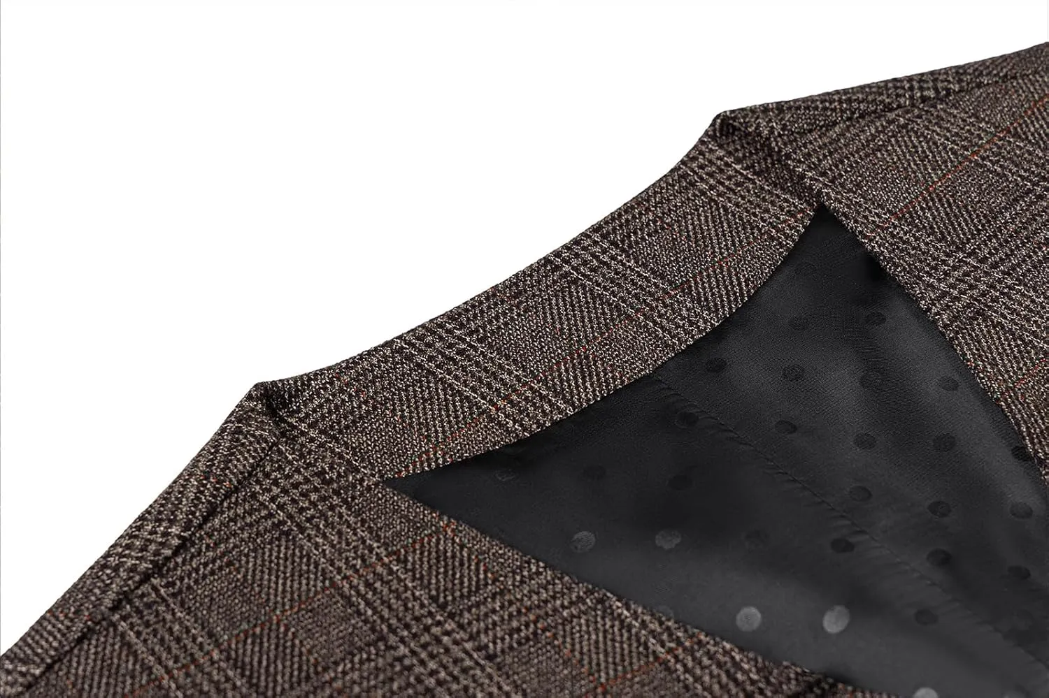 SevenBoy Mens Vintage Suit Vest Plaid Tweed Regular Fit Waistcoat Polka Dot