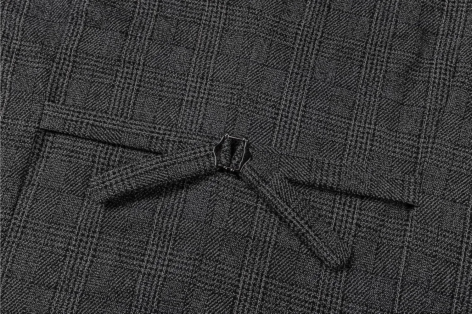 SevenBoy Mens Vintage Suit Vest Plaid Tweed Regular Fit Waistcoat Polka Dot
