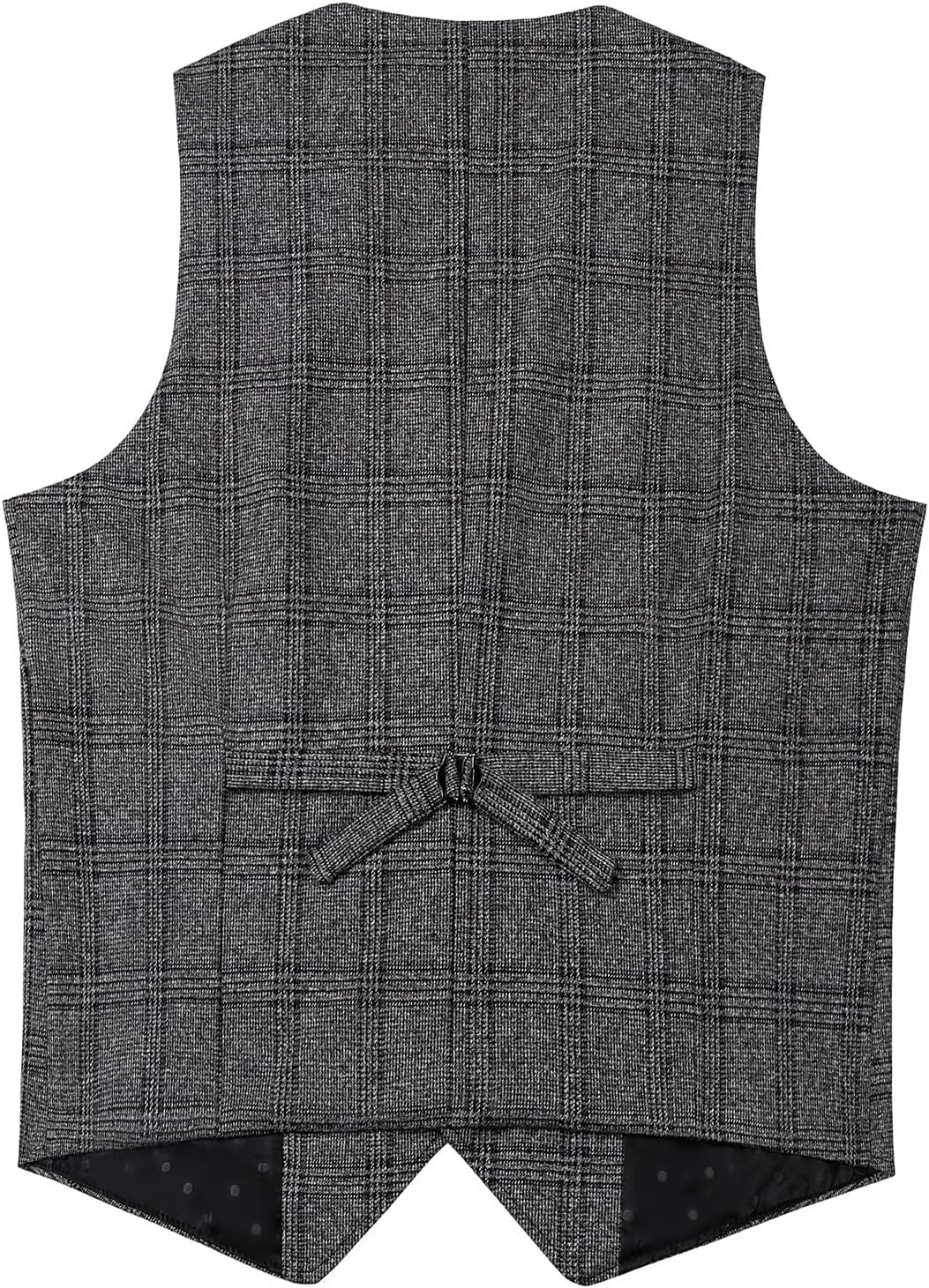 SevenBoy Mens Vintage Suit Vest Plaid Tweed Regular Fit Waistcoat Polka Dot