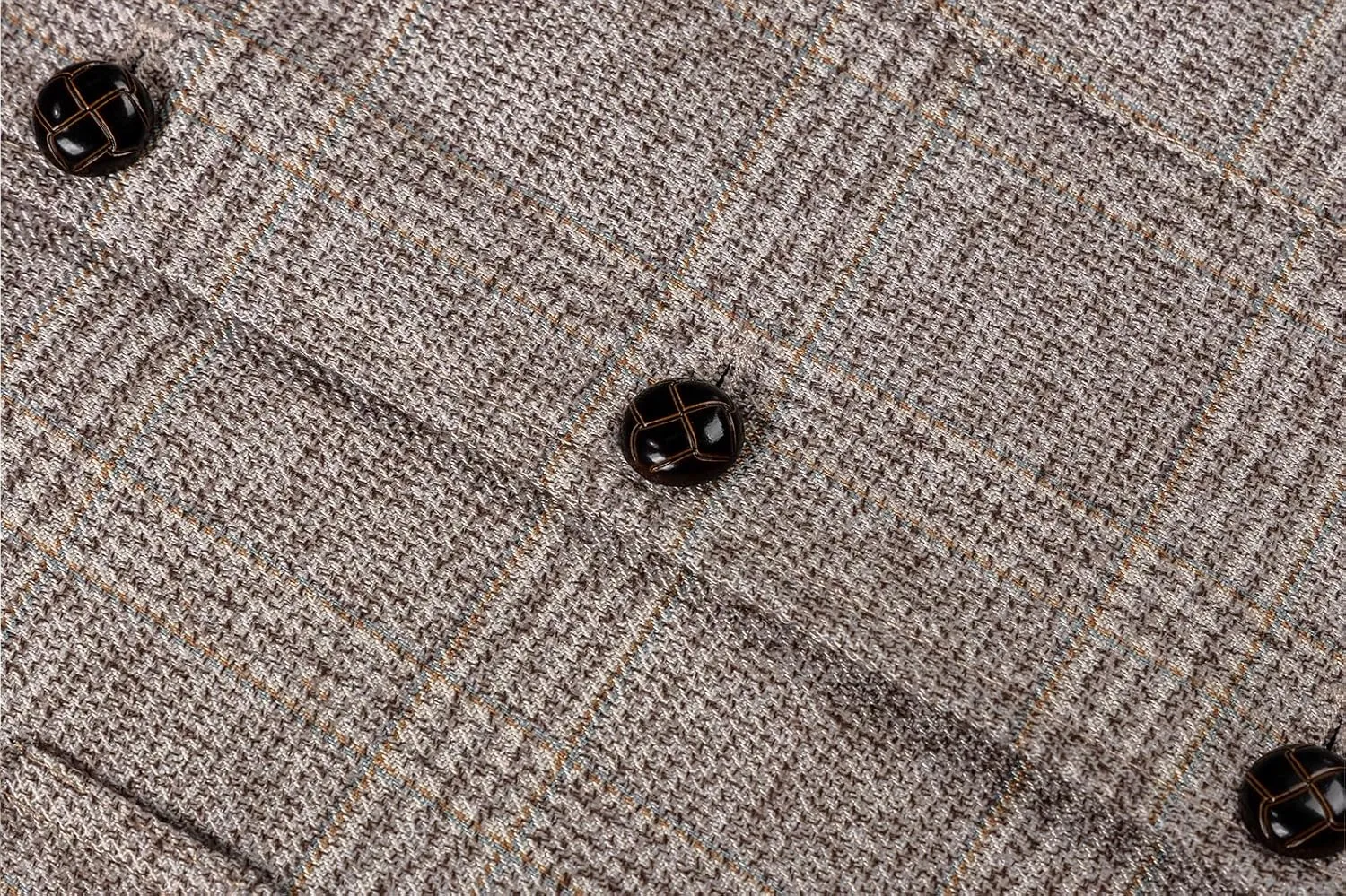 SevenBoy Mens Vintage Suit Vest Plaid Tweed Regular Fit Waistcoat Polka Dot