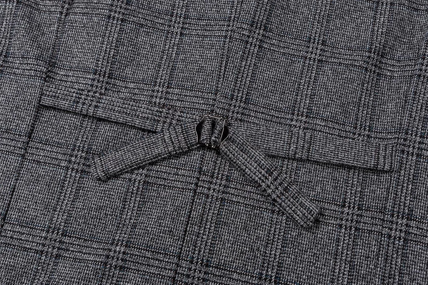 SevenBoy Mens Vintage Suit Vest Plaid Tweed Regular Fit Waistcoat Polka Dot