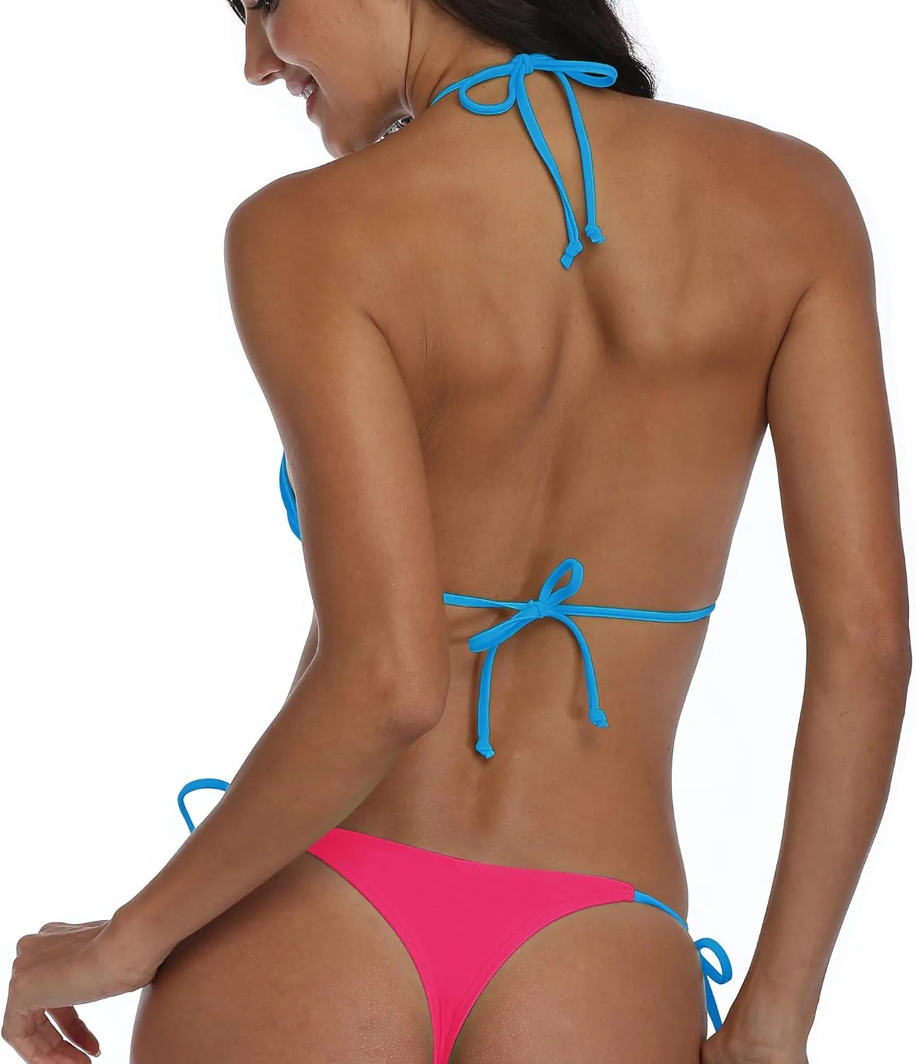 SHERRYLO Thong Bikini Swimsuit for Women Black Brazilian String Bikinis Bathing Suit Triangle Top Bathing Suits Swimsuits