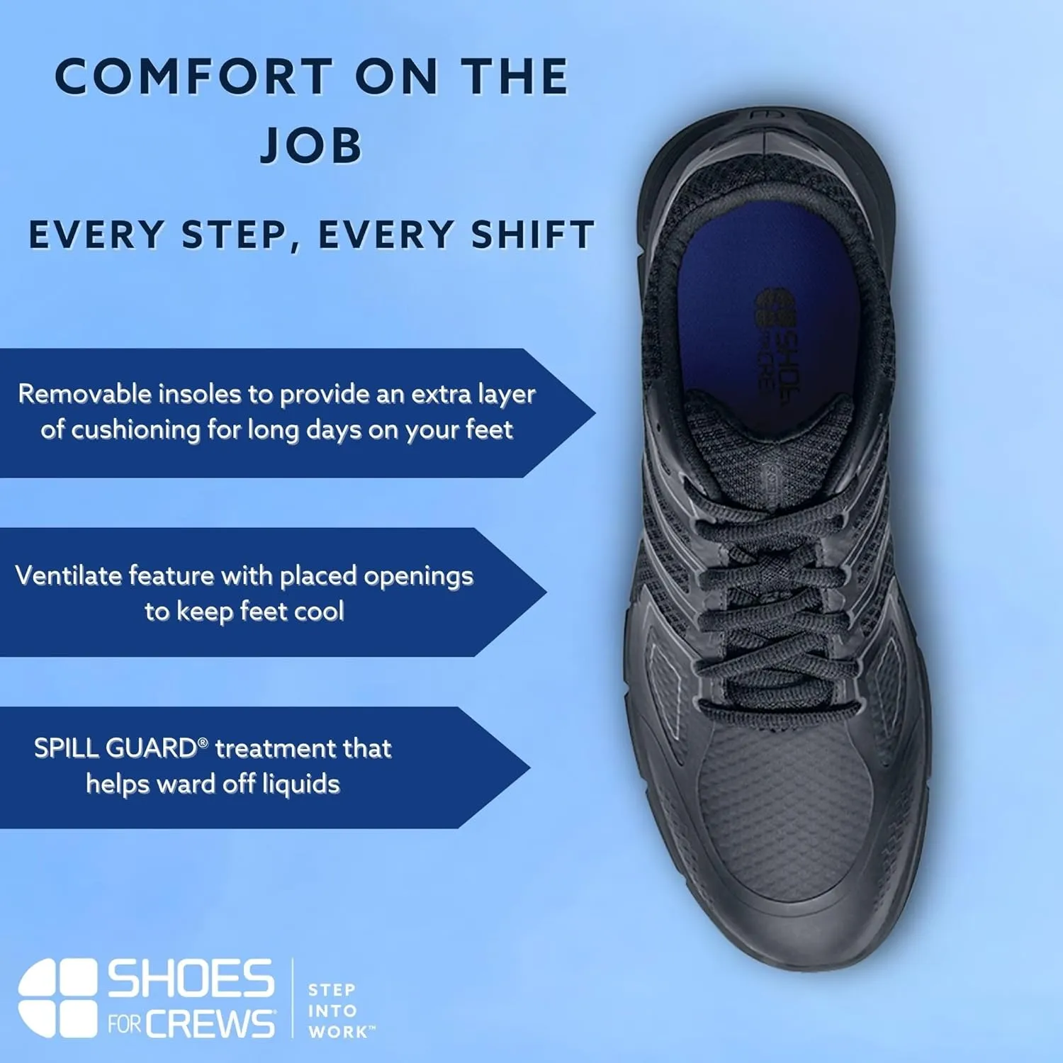 Shoes for Crews Stride, Mens Non Slip Athletic Work Shoes