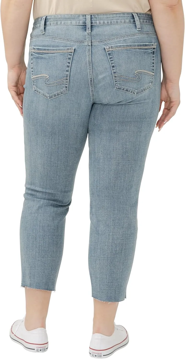 Silver Jeans Co. Women's Plus Size Suki Mid Rise Curvy Fit Straight Leg Jeans